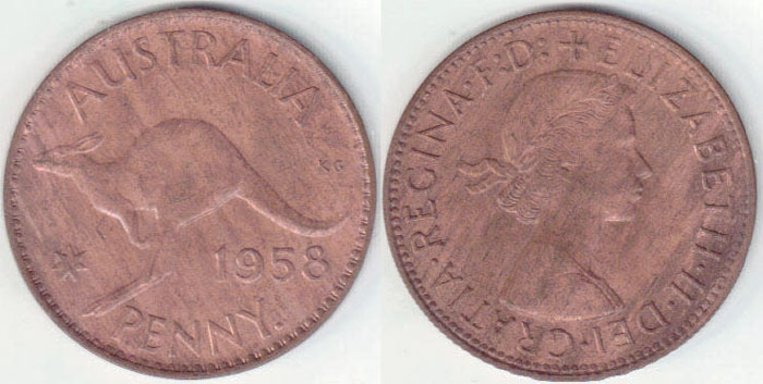 1958 Y. Australia Penny (Unc) A001998